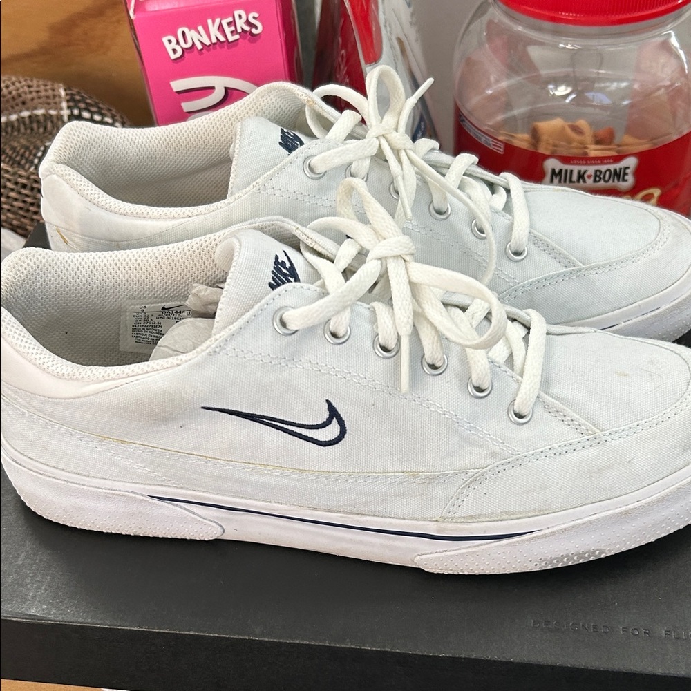 Nike White and Navy Casual Sneakers